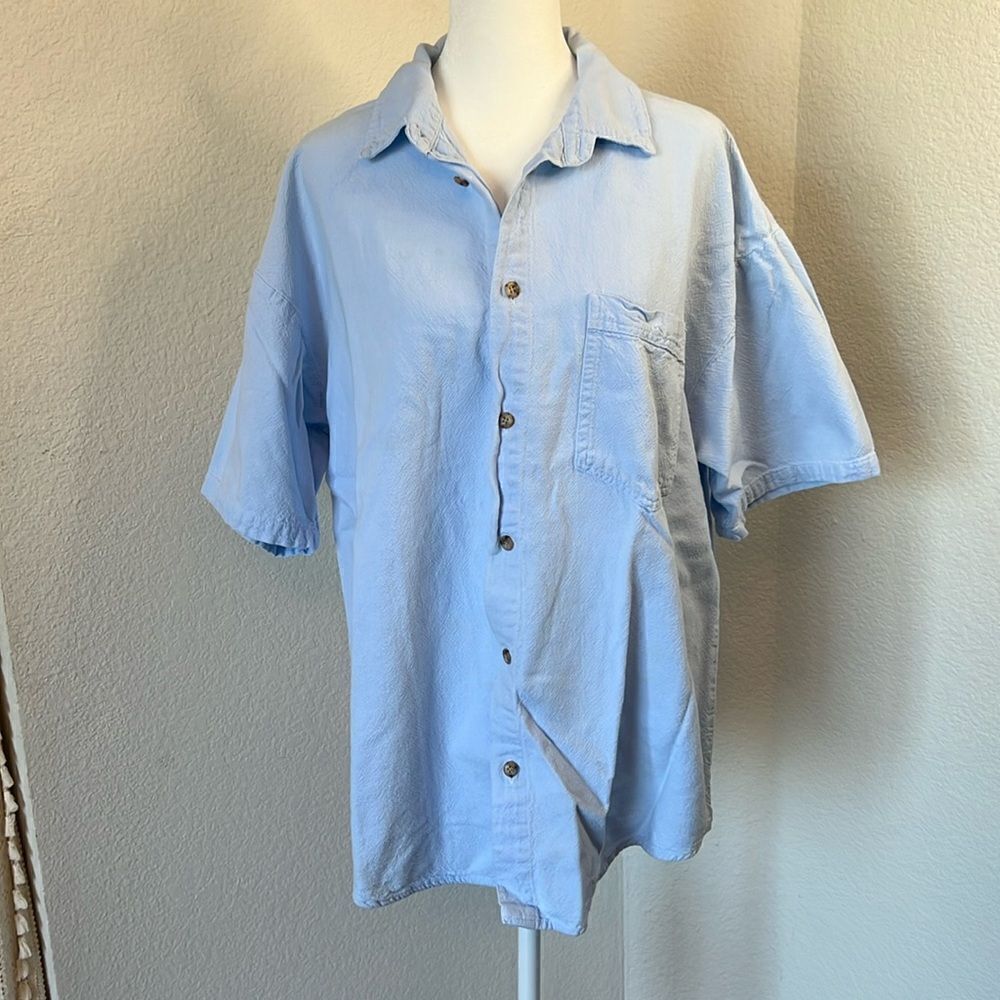 Men's Authentic Cottonseed Products Short Sleeve Button Down Casual Shirt ~ M